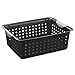 Sterilite Medium Ultra Basket, Closet Organizer Bin, Cabinets, Pantry, Shelving and Countertop Space, Black, 6-Pack