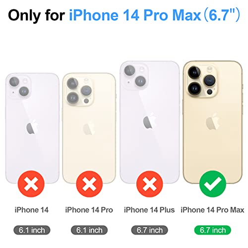 Antsturdy Compatible with iPhone 14 Pro Max Wallet Case,RFID Blocking PU Leather Phone Case Women Men flip Protective Cover Strap Zipper Credit Card Holder Slots,for Apple 14 Pro Max,Wine Red