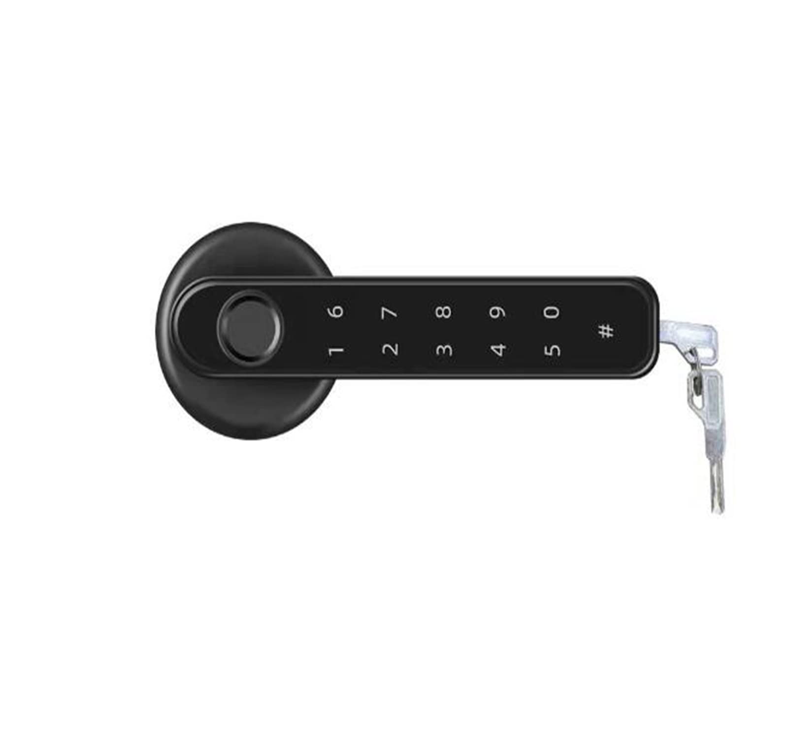CVFRDD Smart Door Knob, Home Smartlife Fingerprint & PIN Wireless Smart Handle Lock Biometrics Tuya Blue-tooth Access Control Door Keyless Entry Door Handle(Kit3)