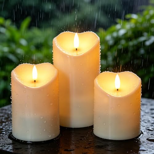 Image of Wondise Rechargeable Solar Candles Outdoor Waterproof IP65