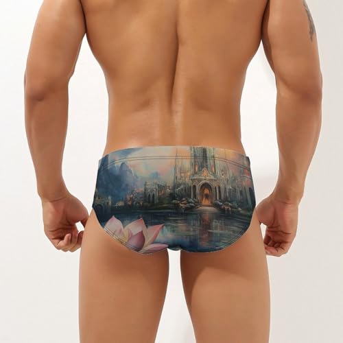 Lotuses Palace Men's Swim Brief Sexy Bikini Swimwear Swimsuit Trunks Bathing Suits2