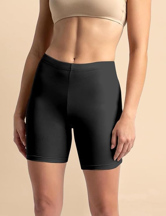 Image of TRENDMALLS Women's High Coverage Super Combed Cotton Elastane Stretch Mid Waist Shorties with Concealed Waistband Cycling Short