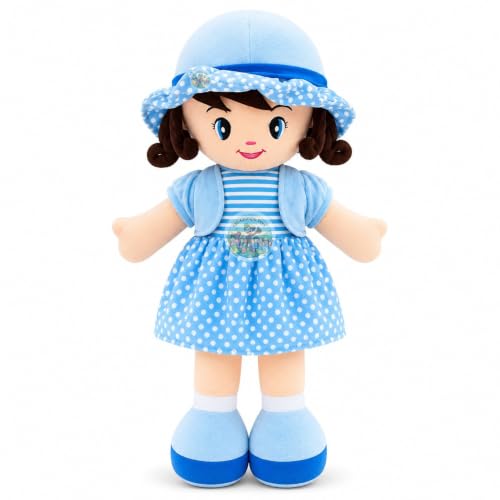 Image of Chi-Chimpu Toyss Soft Curly Doll 30cm (Blue) for Kids | Ultra Soft Plush Stuffed Doll | Cuddly Hugging Toy | Skin-Friendly & Washable | Birthday Gift for Girls & Boys | Cute Sleeping Companion |