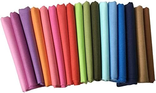 17 pcs 18" x 22"（46 * 56cm）Cotton Fat Quarter Bundle Assorted Colors Fabric Bundle Quilting Fabric for Sewing and DIY Crafting