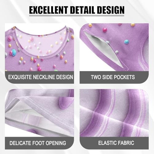 Pajama Sets Short Sleeve Purple Icing with Sprinkles Soft Cotton Summer Sleepwear 2 Piece PJS Size 5-14T3