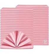 60 Pack Satin Napkins Satin Soft Dinner Napkins Square Table Napkins Washable Oversized Hemmed Ta...