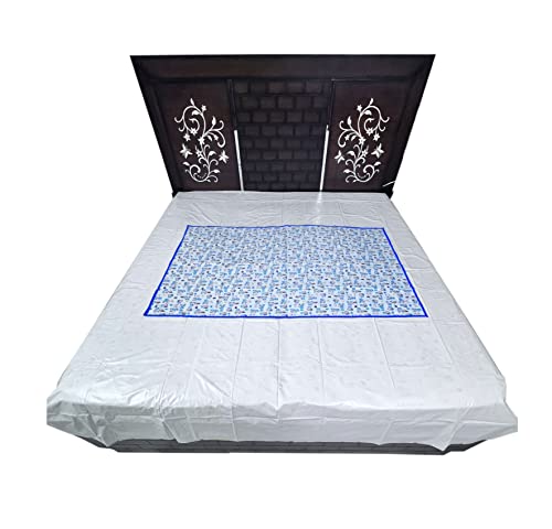 Image of EcoSoft Plastic Sheet,PVC Sheet for Kids,Rubber Sheet for Babies,Bed Wetting Protector(90 x 135 cm) (Blue BABYBEAR)