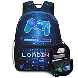 SENROLAN Abstract Gamepad Backpack Games Gaming Travel Laptop Backpack Water Resistant Bags Bookbag Travel Hiking Camping Daypack for Adults Teens Boys Girls