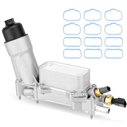 Image of Upgraded Aluminum Engine Oil Filter Housing with Oil Cooler Sensors and Gaskets Compatible with Dodge Charger Challenger Journey, Jeep Wrangler, Ram 1500 2500 3500, Chrysler 200 300 3.6L V6