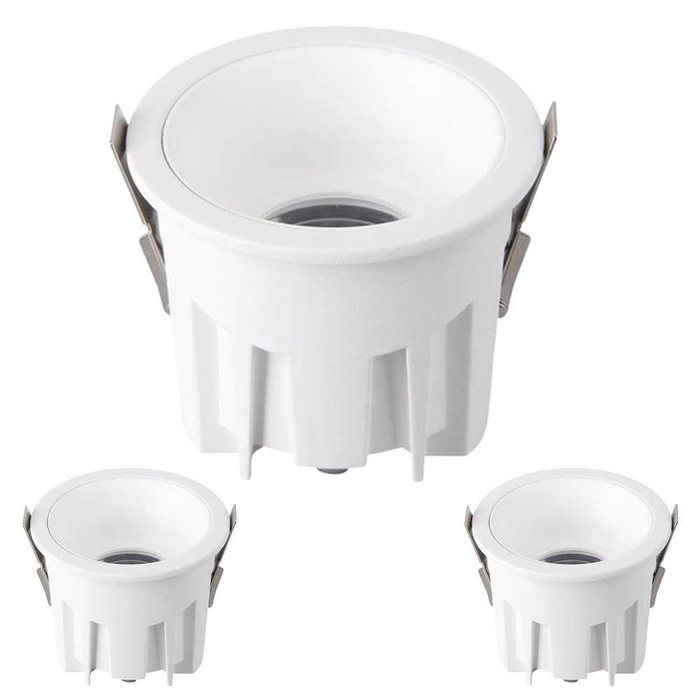SQUSMAY 3 PCS Waterproof Downlight Spotlight Round Aluminum LED Can Lights 3 Inch Recessed Lights Shower Light 12 W Deep Anti-Glare Retrofit Recessed
