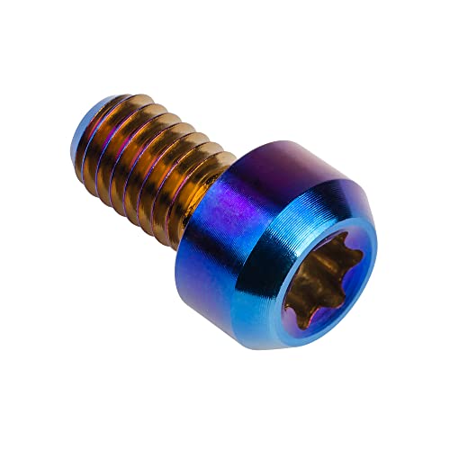 Image of Titanium Torx Square Head M6 x 10 15 20 25 30 35 40 45 50 60 65 70 80mm Screw Pack of 5 (Burn Blue, M6x10mm)