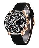 Casotime Herren Leder Chronograph Uhr 30M Wasserdicht herrenuhr Analog Quarz Datumsanzeige Herren Armbanduhr, Casual Klassische Mode Kleid Uhr mit Lederband, Elegantes Geschenk für Männer