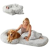 Foldable Human Dog Bed for Adult, Orthopedic Memory Foam Large Pet Sofa, Washable Dog Couch with Removable Waterproof Cover, Sofa Bed for Adults Pets and Families, 74.8''x43.3''x11.81''