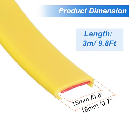 Image of uxcell U-Shape Edge Banding, 9.8ft x 15mm TPE Self-Adhesive Veneer Edge, Plywood Trim Flexible Furniture Edge Protector for Veneer Countertop Cabinet Shelf Repair Restoration(Yellow)