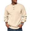 Runcati Mens Henley Knit Sweater Long Sleeve Quarter Button Pullover Sweaters Casual Fall Tops