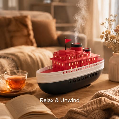 Difusor aromático eléctrico Qalvona 300 mL en forma de barco retro miniatura 4