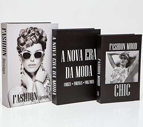 Conjunto Caixa Porta Objetos/Livro Decorativa Luxo - Moda