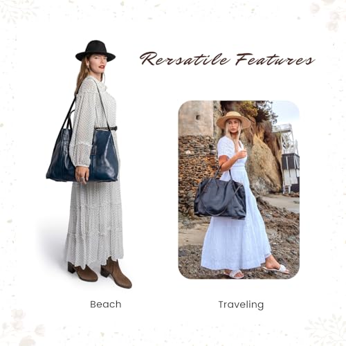 Image of OLD TREND Genuine Leather Forest Island Tote | Spacious Handbag with Removable Inner Pouches