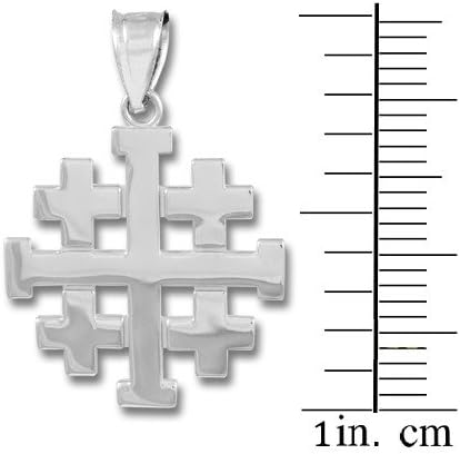 Claddagh Gold 925 Sterling Silver Templar Crusaders Jerusalem Cross Pendant - Image 2