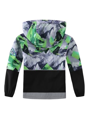 Boys Rain Jacket Lightweight Waterproof Hooded Fleece Lined Raincoat Windbreakers2