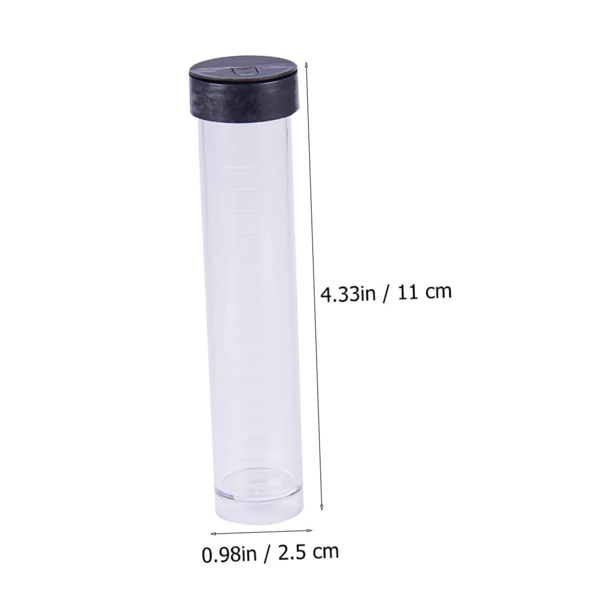 ERINGOGO Bead Containers with Black Lids 30 Pack Clear Plastic Storage Tubes Mini Bottles for Small Items 2.5x11cm