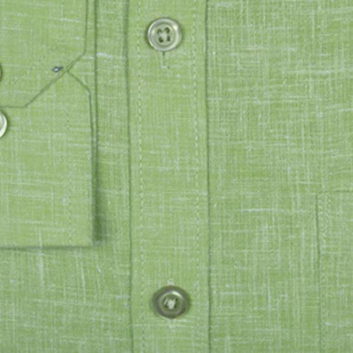 Image of ACCOX Men's Long Full Sleeves Regular Fit Cotton Linen Formal Plain Shirts(GCR53)