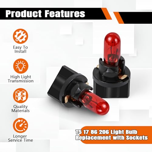 10 piezas bombilla halógena T5 para auto 12V miniatura 3