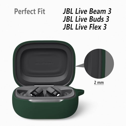 Image of Hamper Case Cover Compatible with JBL Live Beam 3 | Live Flex 3 | Live Buds 3 (Green)