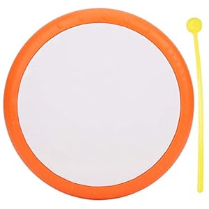 Plastic Tamboerijn, Oranje Educatief Speelgoed Percussie Muziekinstrument Tamboerijn voor Kind Houten Muziek
