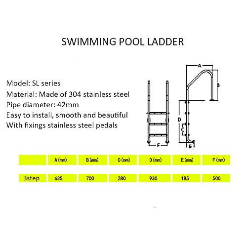 Escalera para piscina 3 peldaños antideslizante acero miniatura 2