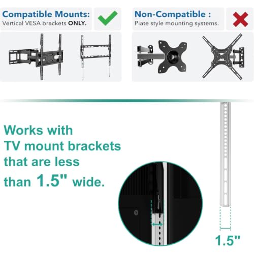 Image of WALI Sonos Arc TV Mount for Sonos Arc & Sonos Arc Ultra, Soundbar Mounting Bracket up to 22 lbs, 2 Installation Under or Above TV, Hidden Design, Hardware Kit Included, White (SON003T-W)