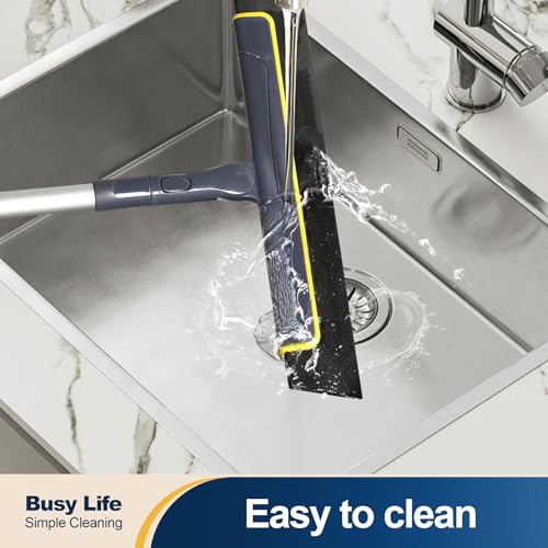 Image of Yocada Floor Squeegee Broom EVA Foam Blade Aluminum Pole (Pack of 2)