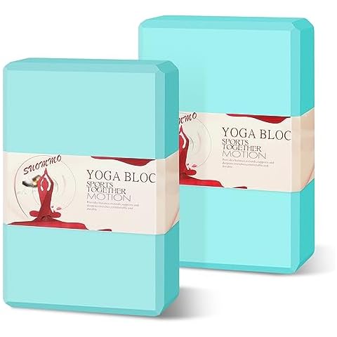 Yoga Blocks 2 Pack - Premium EVA Foam for Yoga, Pilates, Meditation, and Stretching - Non-Slip Lightweight Durable Bricks for Improving Poses and Balance (teal) Cover