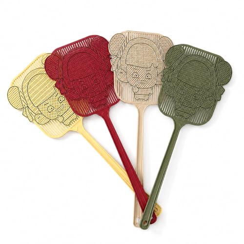 OVA ORiTi Plastic Fly Swatter Durable Flexible Long Handle Manual Fly Swatter for Home & Kitchen Easy Grip Assorted Colors