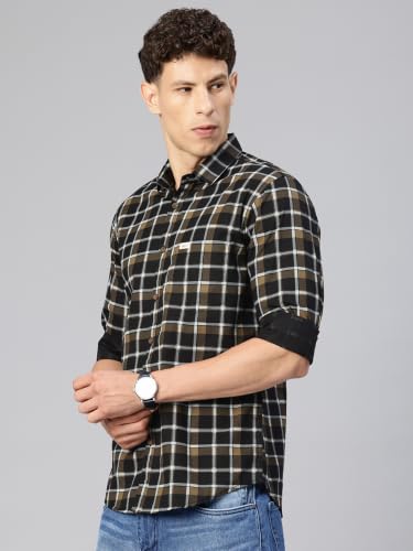 Image of Majestic Man Men's Pure Cotton Checkered Slim Fit Casual Shirt - Full Sleeve | Trendy & Comfortable
