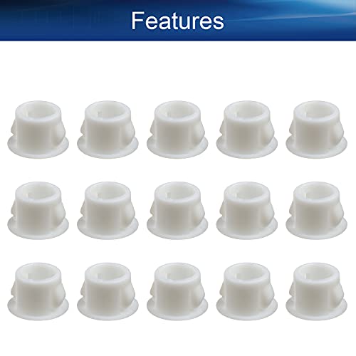 Image of Heyiarbeit 50pcs Hole Plugs 5 /16 inch / 8mm Nylon Plastic Round Snap in Type Locking Hole Tube Furniture Fencing Post Pipe Insert End Caps White Tone
