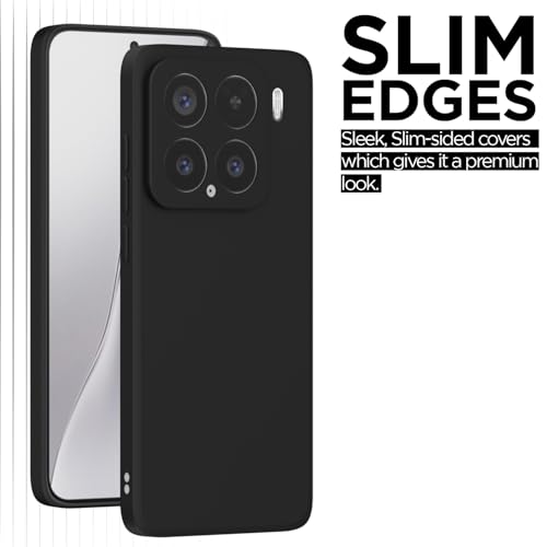 Image of Outlouders Back Cover for Xiaomi 15 | Camera Protection | Durable Soft Matte Silicone Bumper Case (Black)