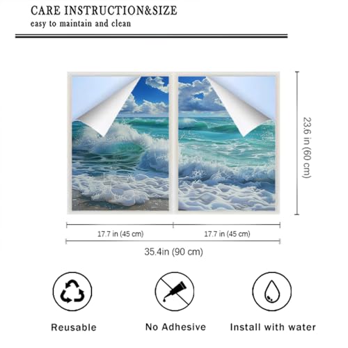 Vinilo Prisma para Ventana Privacidad Colorido Ocean 17.7x23.6 pul x2 miniatura 2