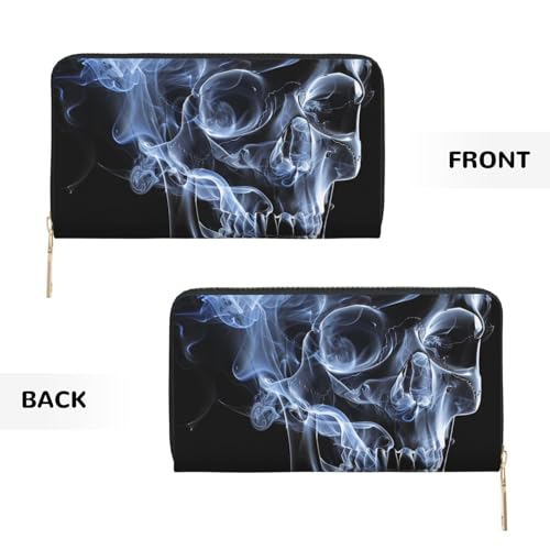 Skull Printed Long Wallet for Women Men Cute Coin Purse with Card Holder3