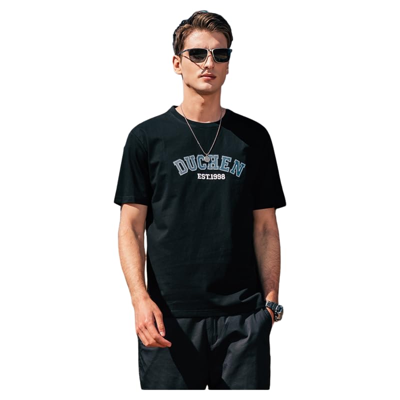 Mercerized Cotton Short-Sleeved T-Shirt Summer Men's Letter Print Half-Sleeved American Casual Bottoming Shirt T-Shirt