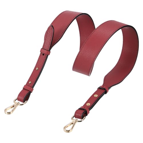 uxcell Leather Purse Strap, 41.7"-43.3" Adjustable Crossbody Replacement Straps 1.5" Width for Handbags, Shoulder Bag (Claret, Gold Clasp) by uxcell - Used condition - US$16.01