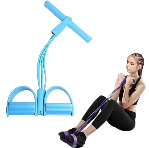 Pull Reducer Training Bands 4 Tubes Body Trimmer Pedal Exerciser Yoga Crossfit Exercise, Arm Exercise, Tummy Body Building Training (Multicolor) (Pack of 1)-image-44