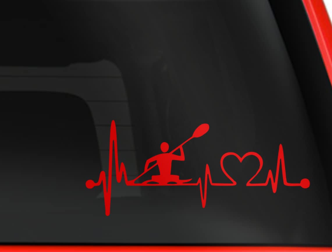 Maple EnterpriseKayak Heartbeat Lifeline Monitor Decal Sticker (7.5'', Red)