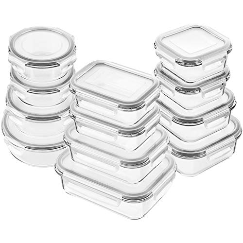 Bayco Glass Food Storage Containers, [24 Piece...