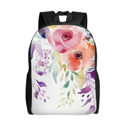 Mochila para Hombre y Mujer estilo Acuarela con Flores miniatura 1