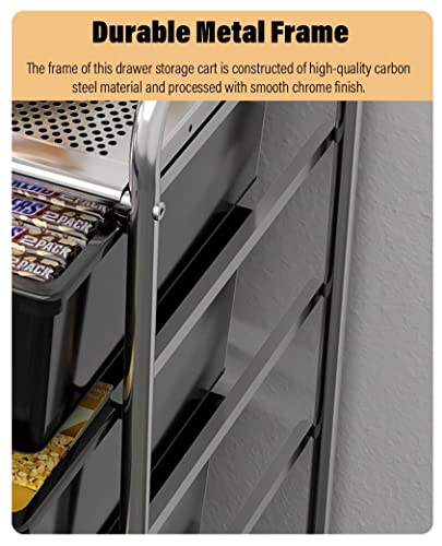 Carrello Multiuso Nero con Ruote, Dotato di 15 cassetti e Piano d'appoggio. Versatile, Ideale per riporre Oggetti Artigianali, organizzare L'Ufficio, allestire Uno scaffale per Par