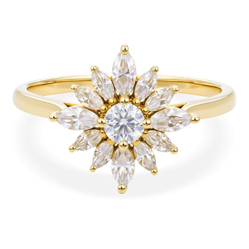 Engagement Rings for Women, s925 Sterling Silver Rings Moissanite Diamond Wedding Band for Women Promise Eternity Ring for Her, Size3-10