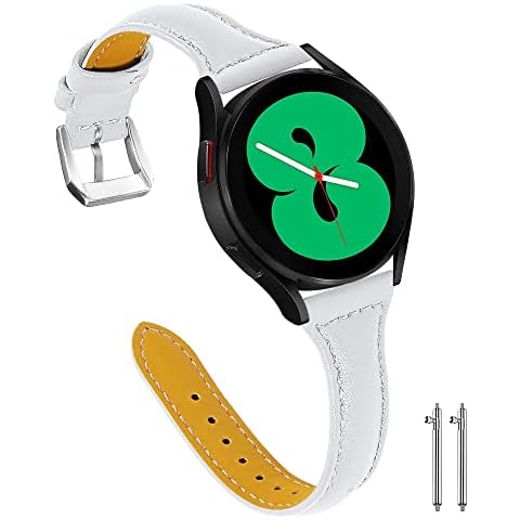 Aliwisdom Replacement Watch Strap 18mm 20mm 22mm for Smart watch or traditional watch, Universal Genuine Leather Watch Band quick release Replacement straps for Women (22mm, White) Cover