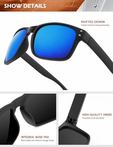 KALIYADI Polarized Sunglasses for Men and Women Vintage Style Sun Glasses for Fishing Running Driving with UV Protection3