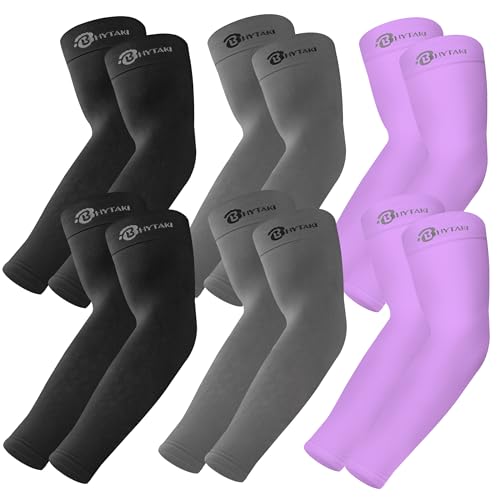 Image of BHYTAKI UV Sun Protection Arm Sleeves, UPF 50 Sports Cooling Arm Compression Sleeves for Men Women Teenager
